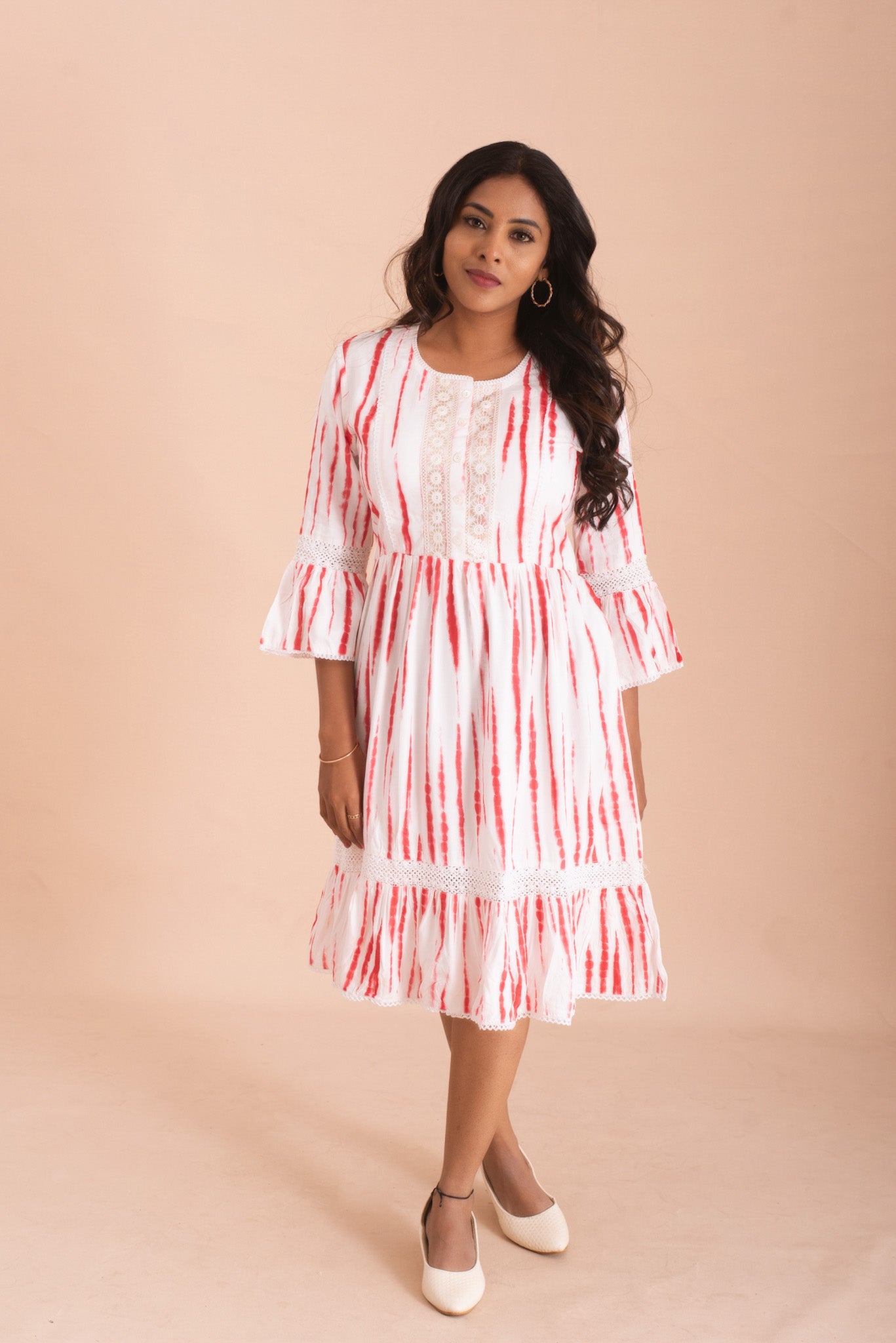 red and white boho dress Red And White Floral Maxi Dress For Women