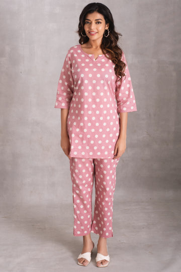 Blush Pink Polka Dot Co-ord Set