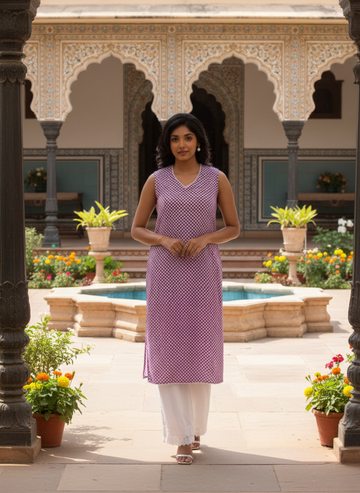 Purple Star Sleeveless Top Set