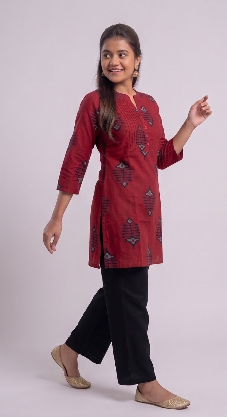 Crimson Heritage Cotton Printed Top