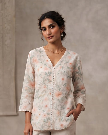 Blossom Mist Floral Kurta Set