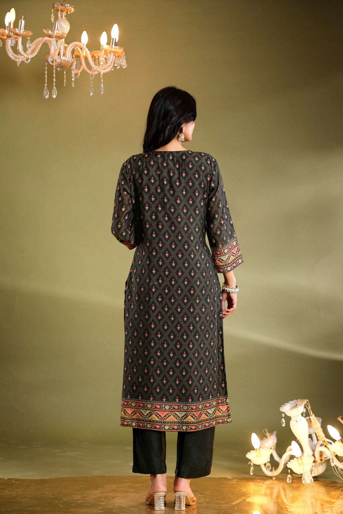 Black Bagh Printed Suit Set