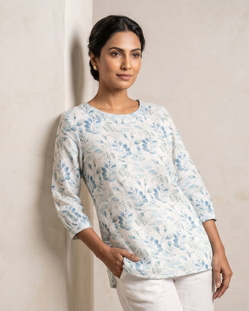 Mist Aqua Cotton Daily Top
