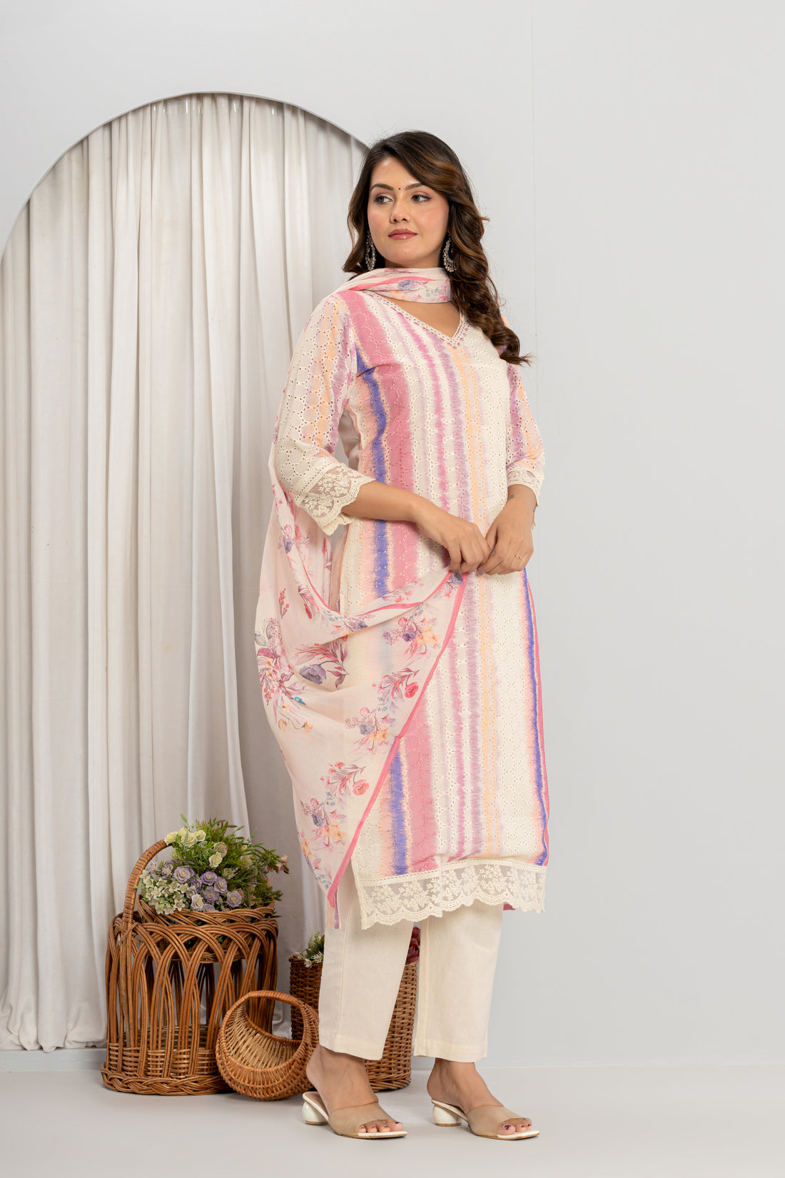 Pastel Dreams Floral Kurta Suit Set