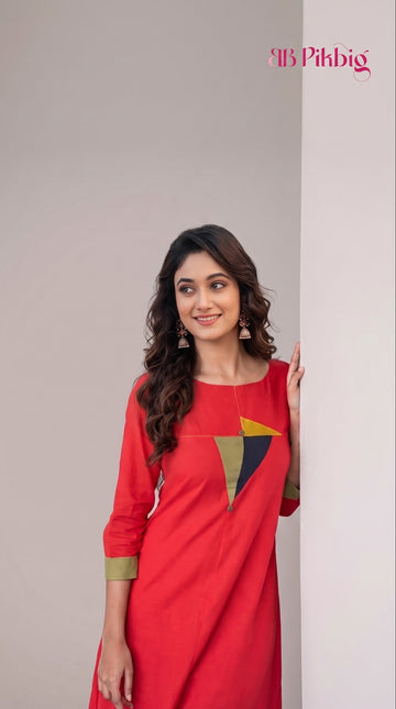 Crimson Kite Cotton Kurta