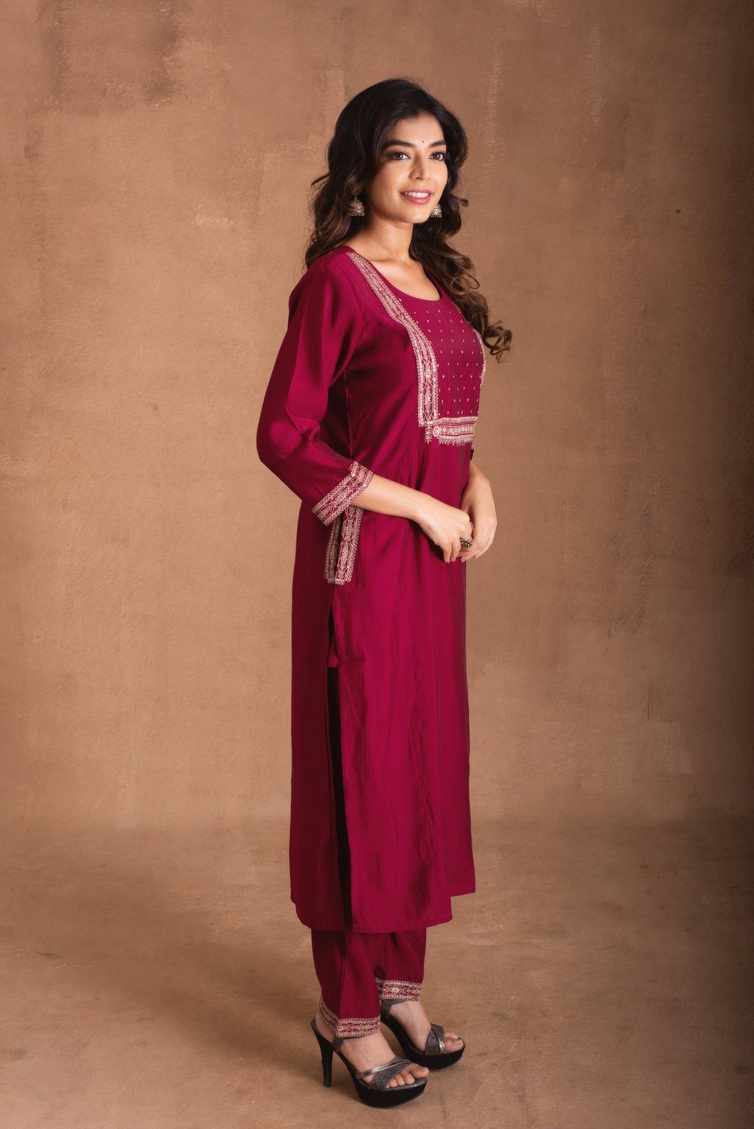 Vintage Maroon Gota Salwar Suit Set