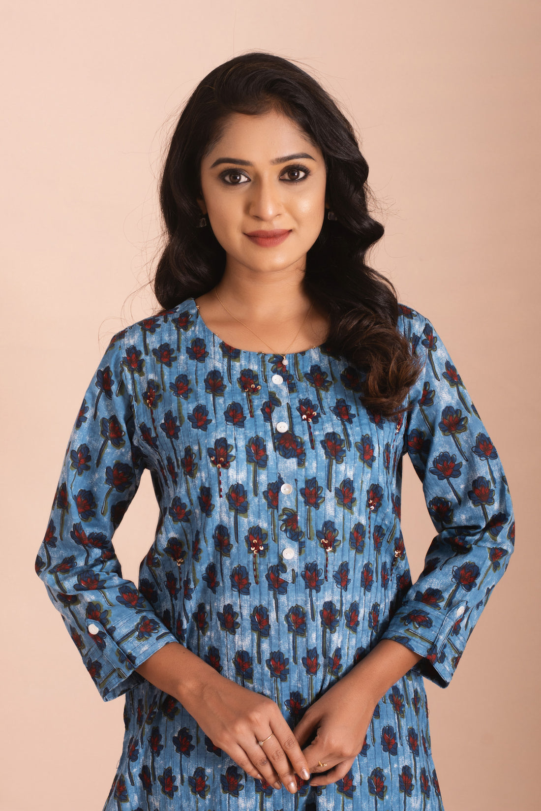 Indigo Blossom Straight Kurti