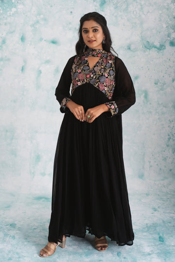 Twilight Bloom Embroidered Anarkali Kurta