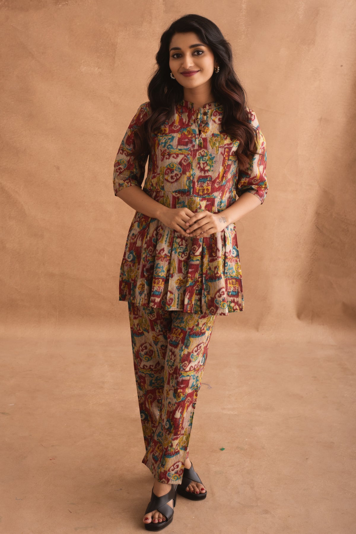 Stylish Abstract print pure muslin Co-Ord set