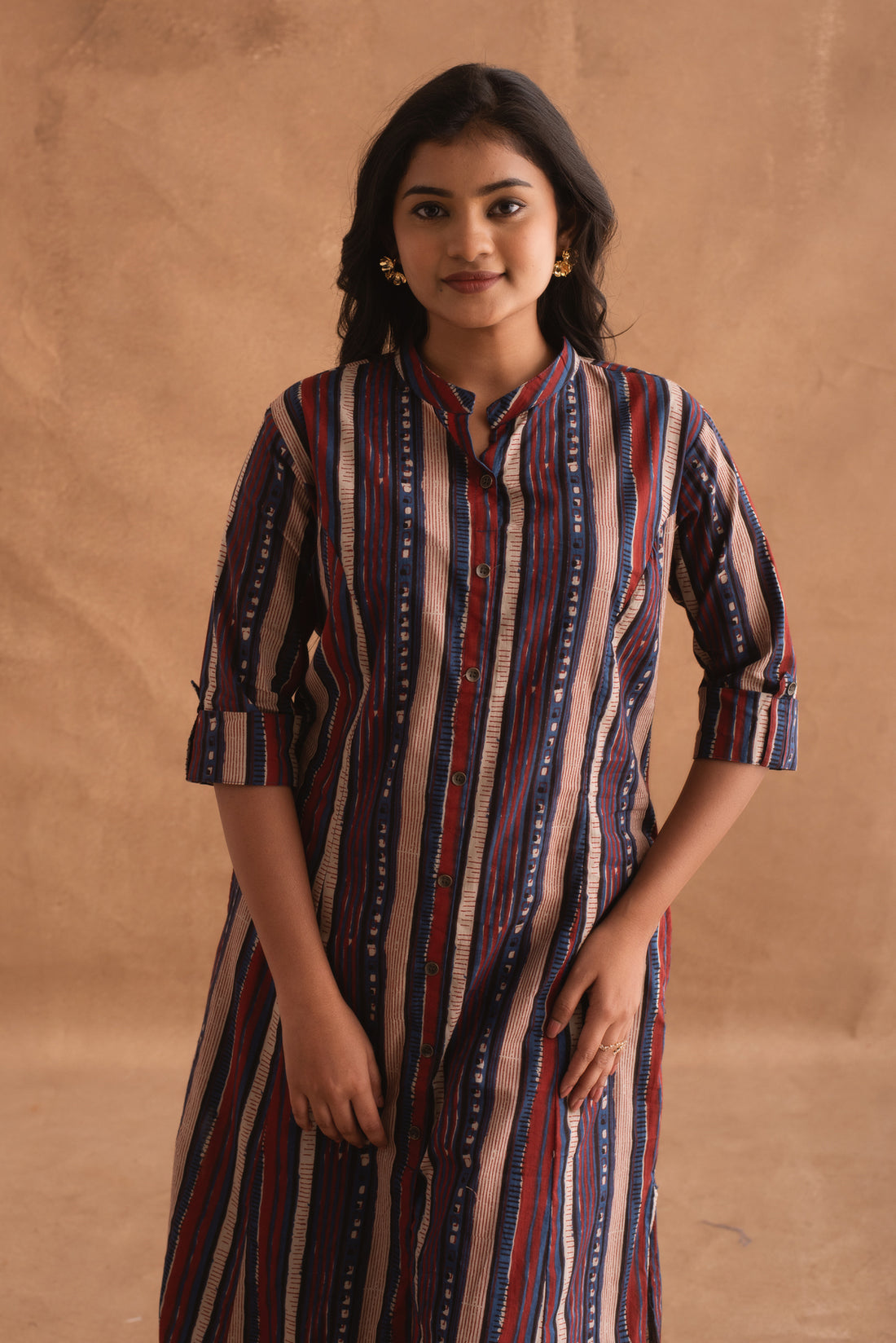 Rustic Wood Bark Striped Charm Kurta