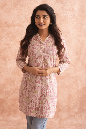 Turkish Rose Printed Tunics with Lace Accent