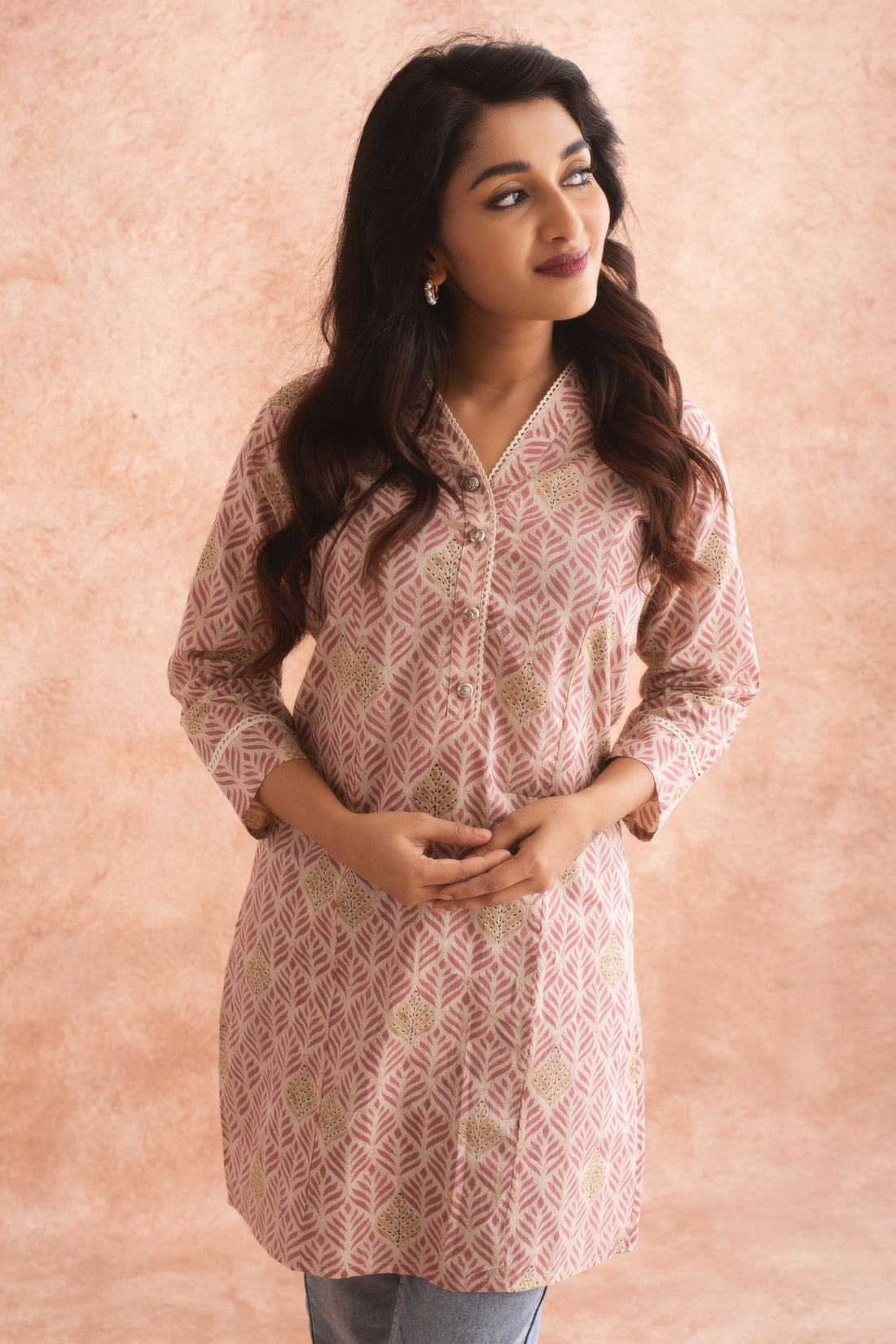 Turkish Rose Printed Tunics with Lace Accent