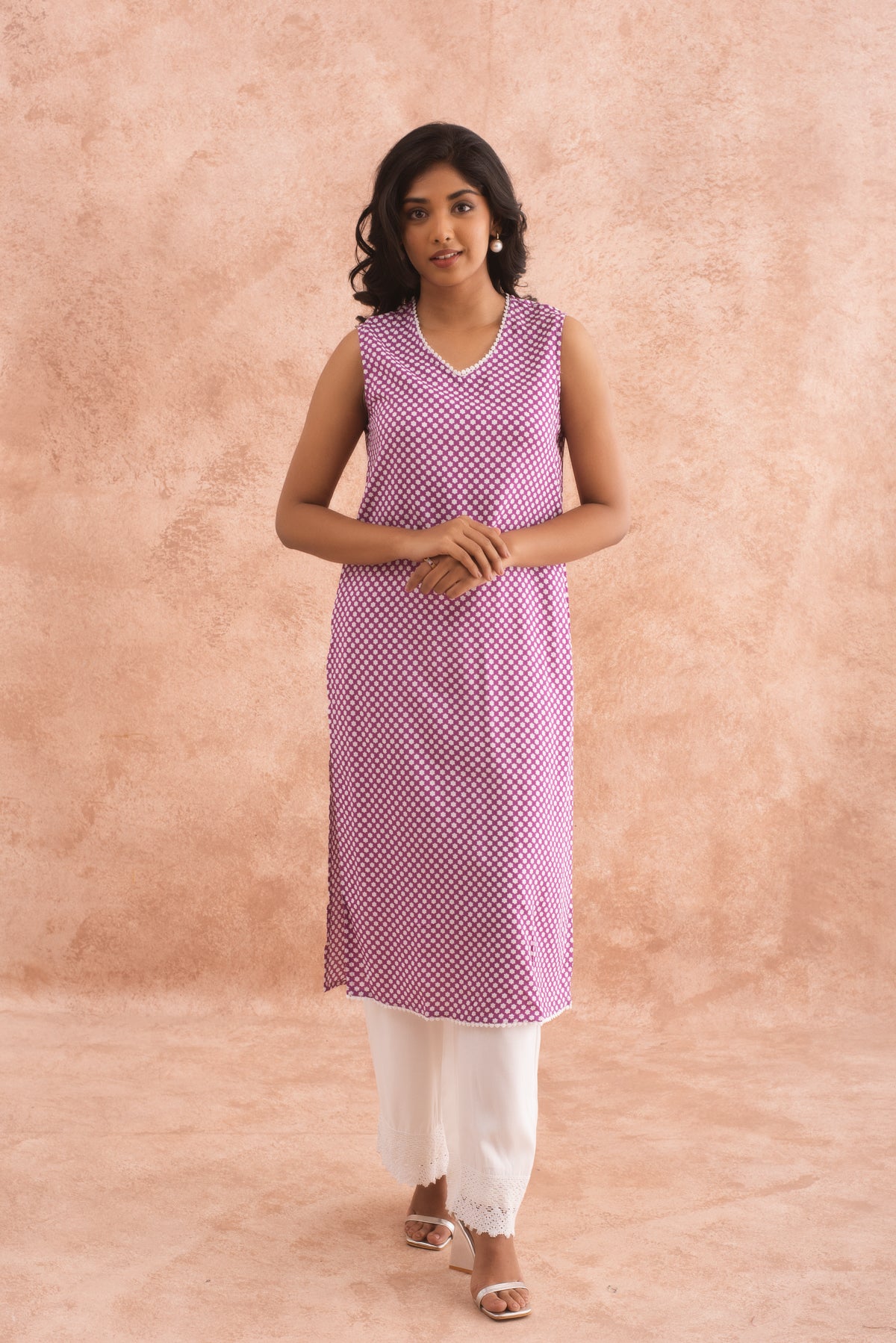 Purple Star Sleeveless Top Set