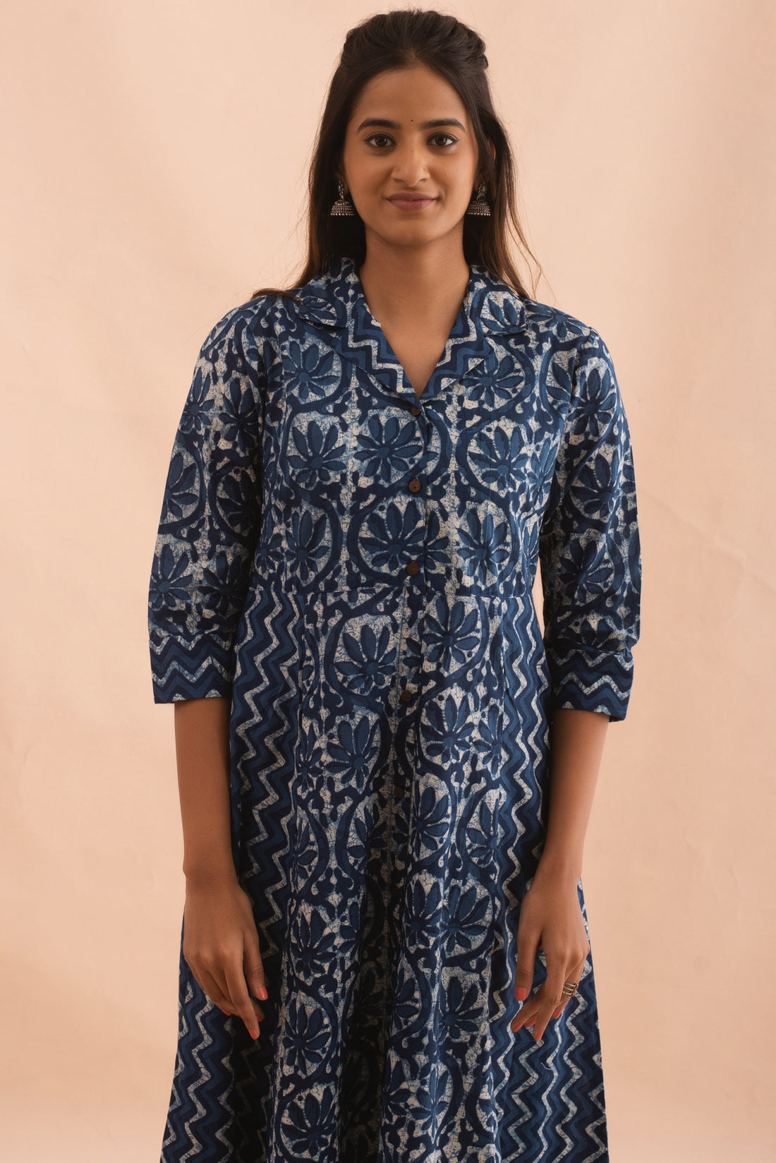 Indigo Batik Elegance Flared Kurta