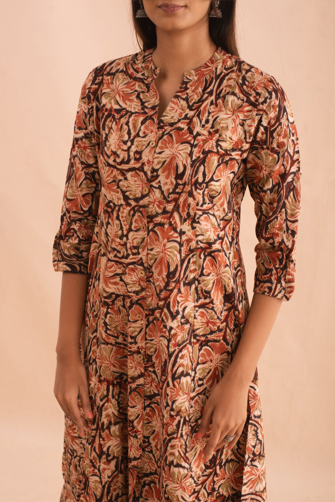 Brown Kalamkari Cotton Kurta