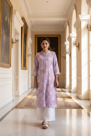 Dreamy Lilac Straight Kurta