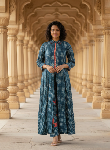 Muslin Front Slit Kurta and Pants Set