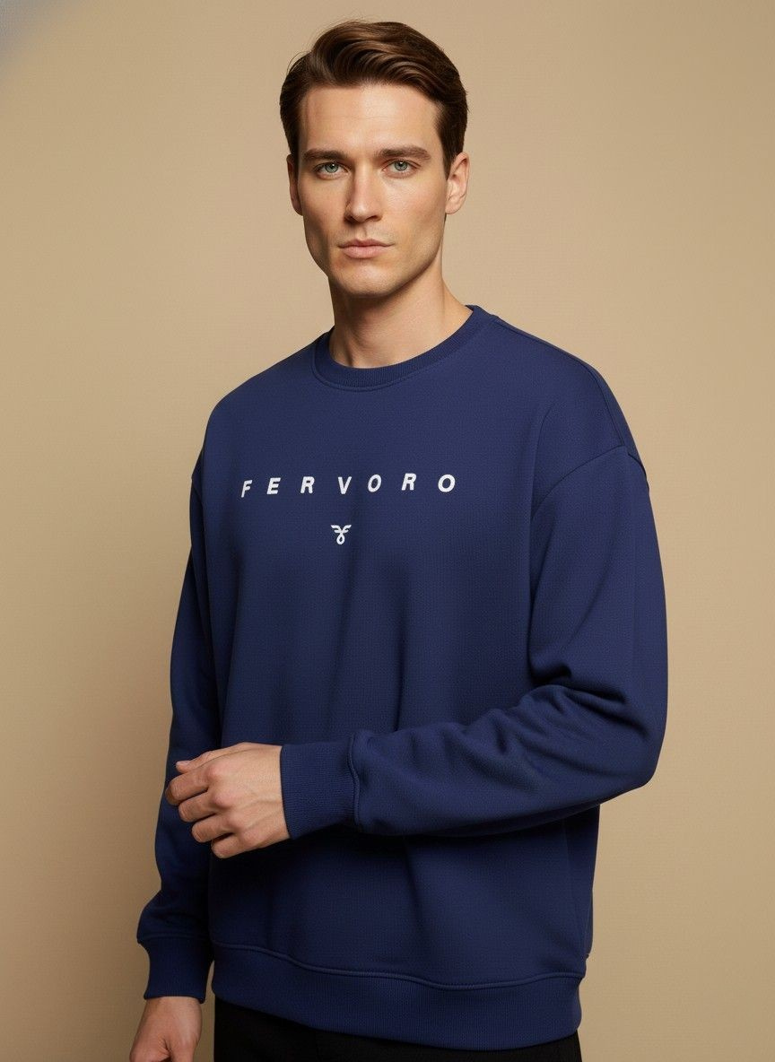 Navy FERVORO Printed Sweatshirt