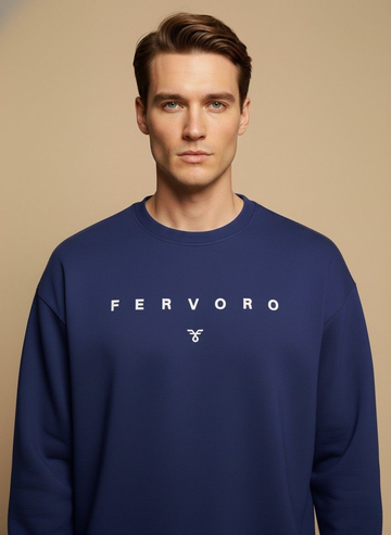 Navy FERVORO Printed Sweatshirt