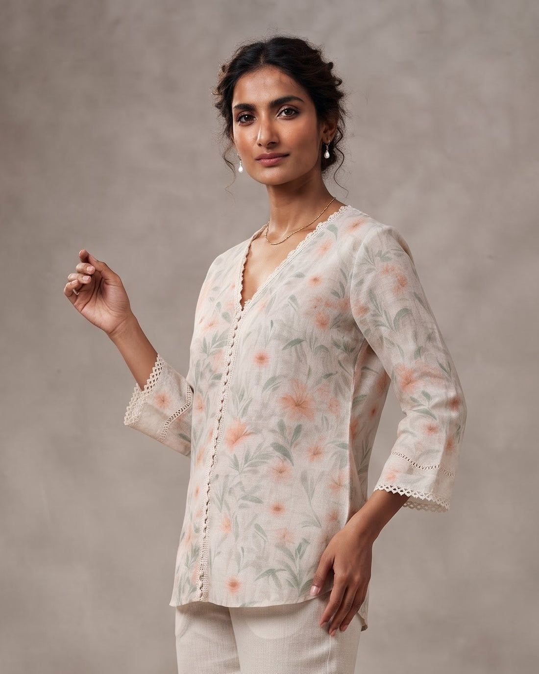Blossom Mist Floral Kurta Set